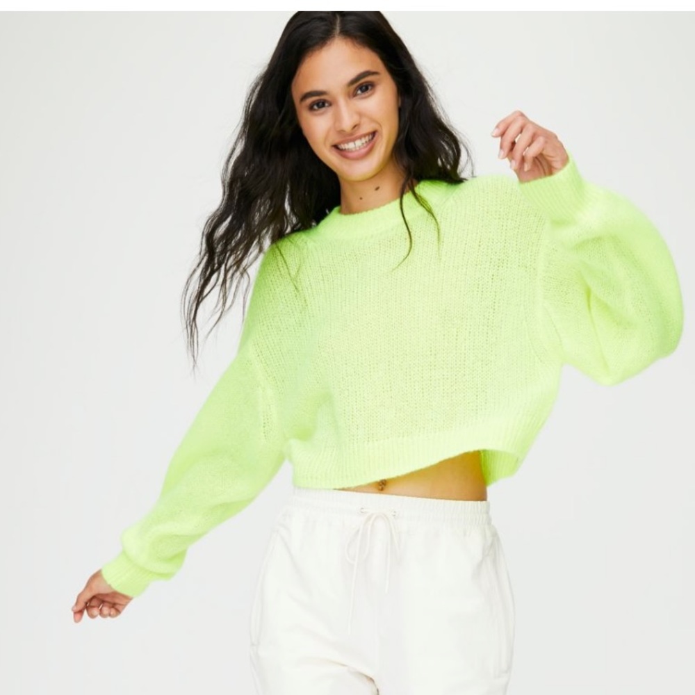 Aritzia TNA Bright Neon Sweater